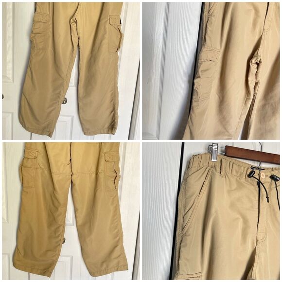 CARGO TAPER PANTS Khaki Small Drawstring Waist Counter Culture - Picture 9 of 16
